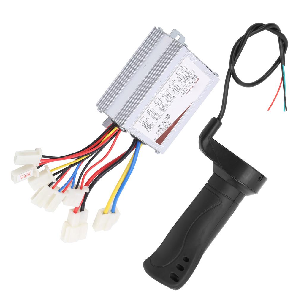 48V 500W Brush Controller Short Cable Thumb Throttle Grip Electric Bicycle Handlebar Set