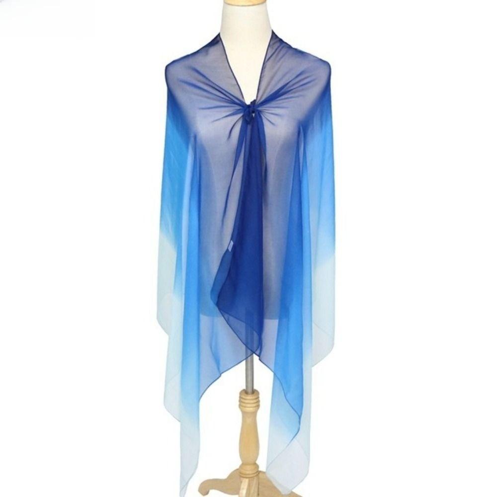Silky Touch Neck Scarf Gradient Color Shawl Hijab Fashion Long Gauze Headwrap for Women