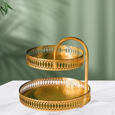 Level Bathroom Organizer for Countertop with Decorative Tray Cosmetics