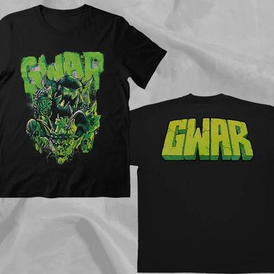 GWAR Band Retro 90s Green Black Double Sided T-Shirt