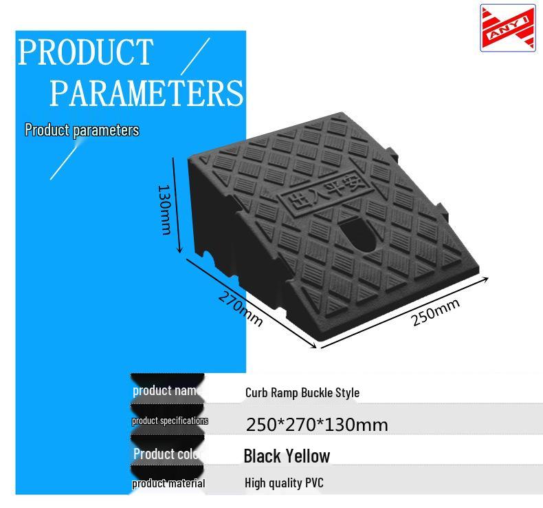 Portable Plastic Triangular Curb Ramp for Cars and Homes