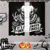 2pcs- Halloween Classic Look Gothic Clown Print Curtains, Pole Bag Home Decorations, Space Decorations Durable Material