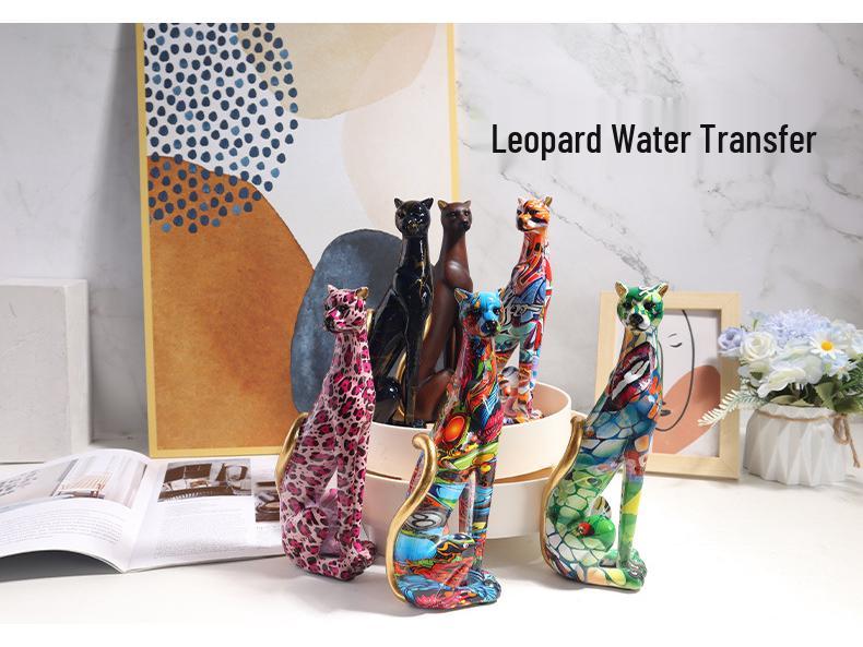 Colorful Leopard Resin Desktop Decoration