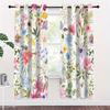 2 Pcs Leaves And Flowers Print Curtains,Suitable For Bedroom,Living Room Kitchen Decoration,Home Decoration,Window Decoration