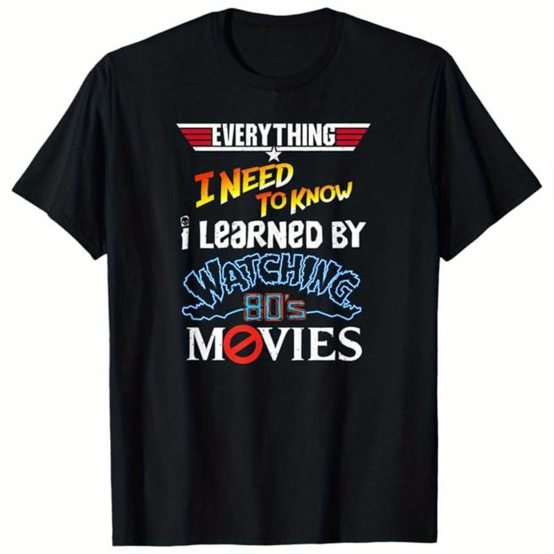 Movie Night and 80s Nostalgic Enthusiast Men s T-shirt Summer Retro Unisex Casual Fashion T-shirt S