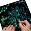 50pcs 18.5cm Scratch Painting Set with 4pcs Painting Template Ruler Imaginative DIY Painting Art Kits School Office Supplies