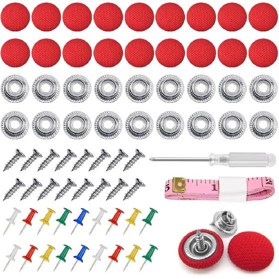 Mandark 60PCS Car Roof Headliner Repair Kit, Vehicle Roof Snap Rivets Retainer with tallation Tool, Automotive Repair Buckle for Interior Ceiling
