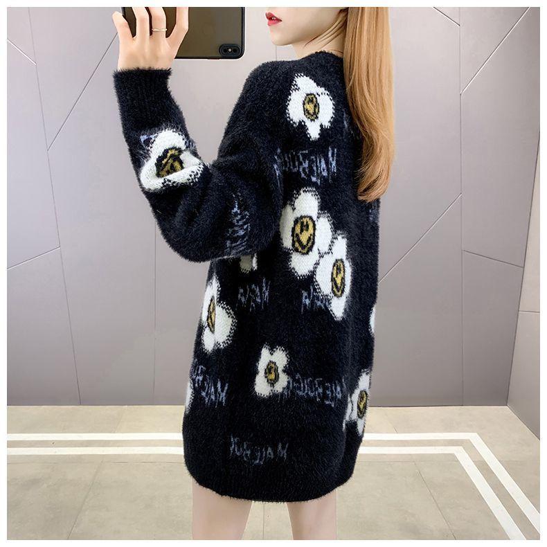 WTEMPO Women Long Sleeve Pullover Sweater Soft Comfortable Jumper Fashion Knitwear Loose Sweater