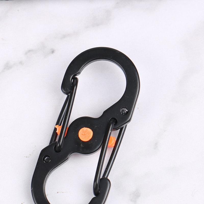 Stainless Steel Carabiner With Lock Keychain Anti-Theft Outdoor Backpack Buckle