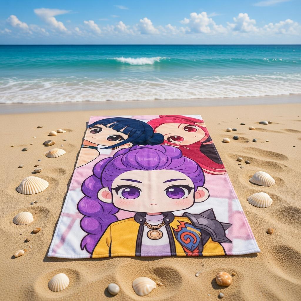KPOP Girl Group Fans Beach Towel, Soft Quick Dry Absorbent Microfiber for Swimming Pool Beach Decor Travel Gift