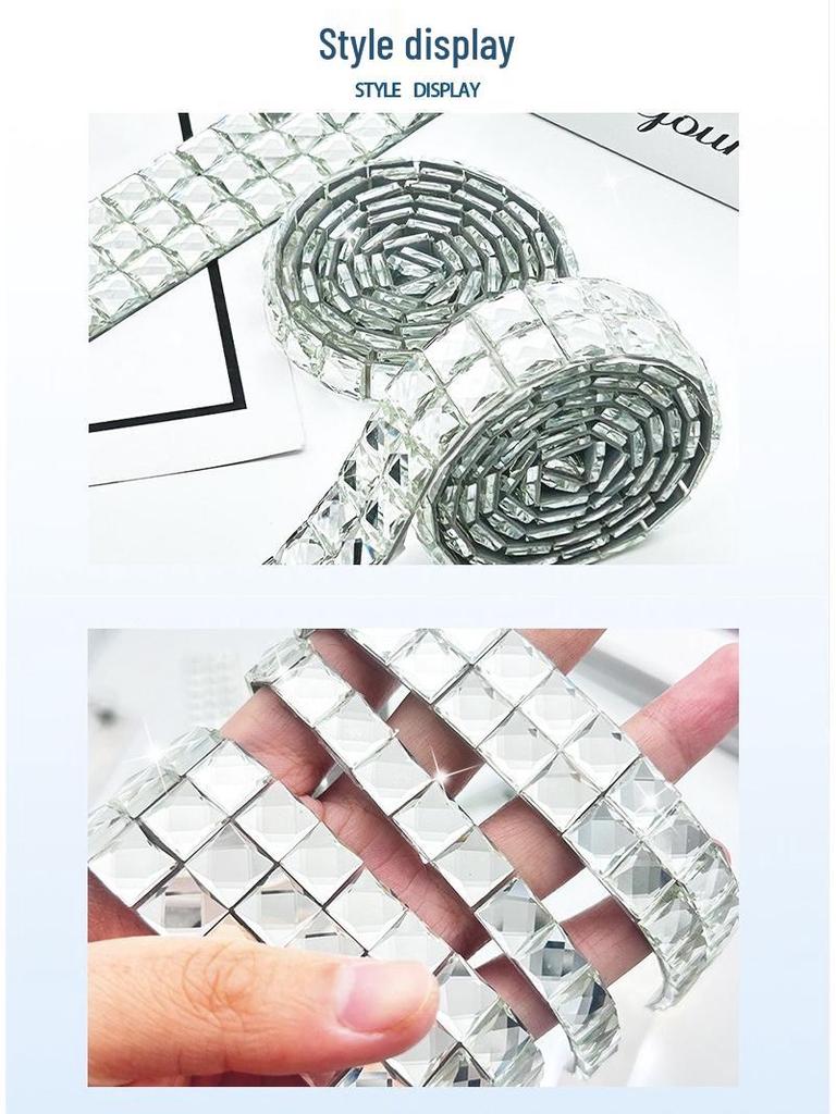 Self-Adhesive Rhinestone Tape: DIY Craft Stickers for Clothing, Shoes, Bags, and Wall Decorations.
