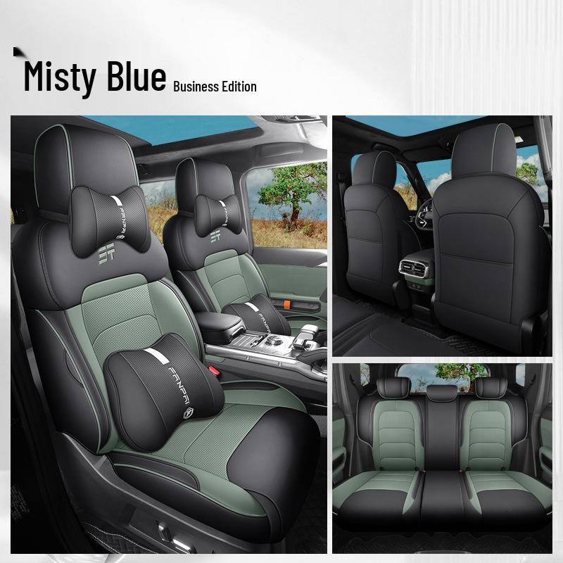 Traveler Car Seat Cushion Cover - Universal Fit, Full Leather, Four Seasons, New Model, for Five-Seat Cars