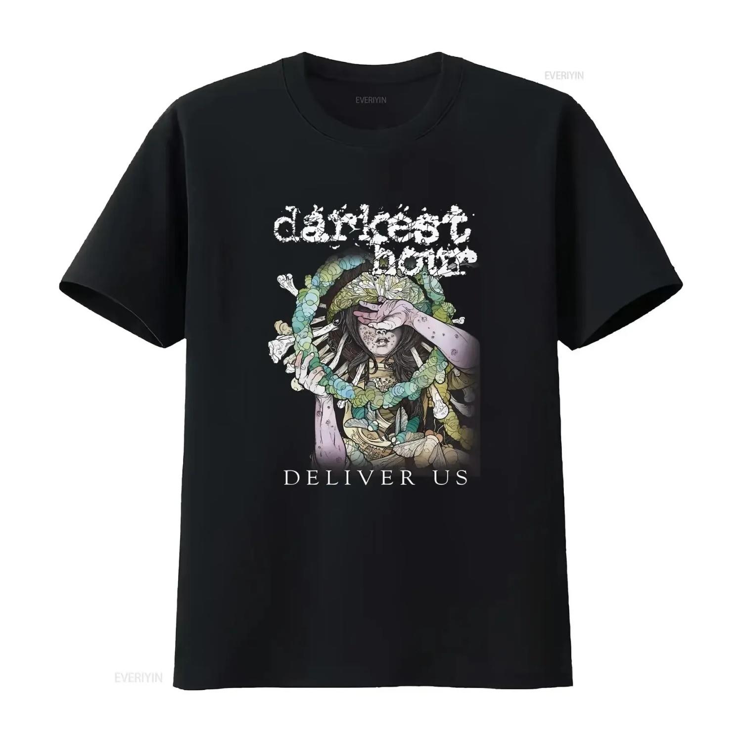 

darkest hour deliver us T Shirt vintage Washed Slightly Top For Everyday Wear designer clothes Stretched Casual Unisex S чёрный