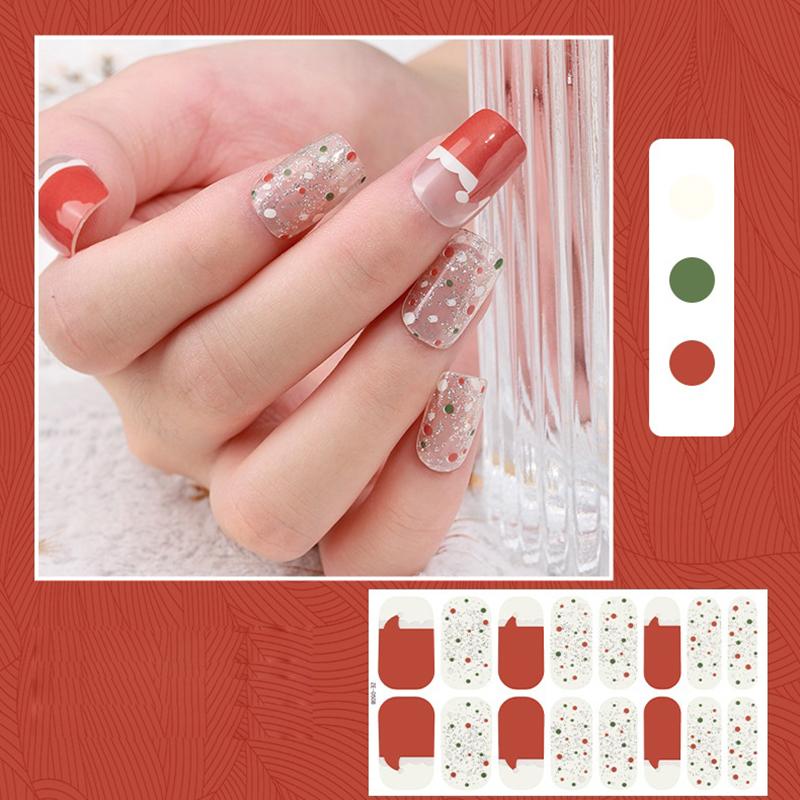 Christmas Series Full Cover Nail Stickers Snowflake Nail Decal Women Self Adhesive Manicure Designer Nail Art Sticker Decoration