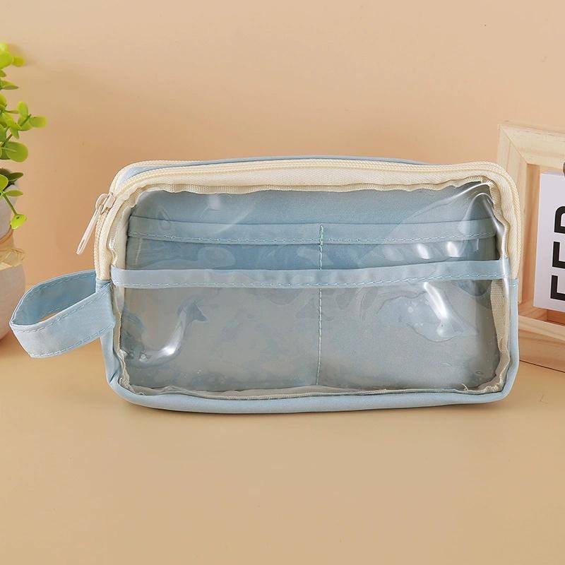 

Clear Aesthetic Pencil Case Large Capacity Pencil Pouch Cute Capybara DIY Pen Bag Stationery Holder Pouch Back to School Supplie синій