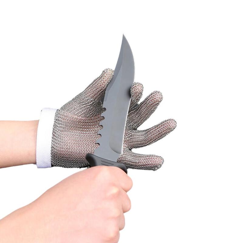 Stainless Steel Wire Mesh Glove with Nylon Wrist Strap