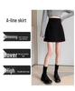 2024 Women's Black High-Waist Bodycon A-Line Short Skirt - Spring/Summer Collection