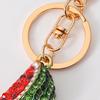 Keychain Pendant Sparkling Rhinestones Watermelon Design Key Chain with Lobster Clasp Backpacks Beach Bags Car Hanger