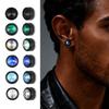 Magnetische Zirkonia Stud Oorbellen voor Mannen, 8mm Hypoallergeen Roestvrij Staal Niet-Doorboorde Clip Oorbellen, Punk Rock Sieraden Cadeau