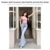 Three-dimensional Bow Flared Jeans for Women, New Autumn 2026 Model, High-waisted, Stretchy, Slimming, Butt-lifting Bell-bottom Pants
