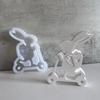 Ostern Thema Ornamentform Flexible Silikonform für Kaninchenfigur Dekoration Gipsform Schmuckherstellungsbedarf