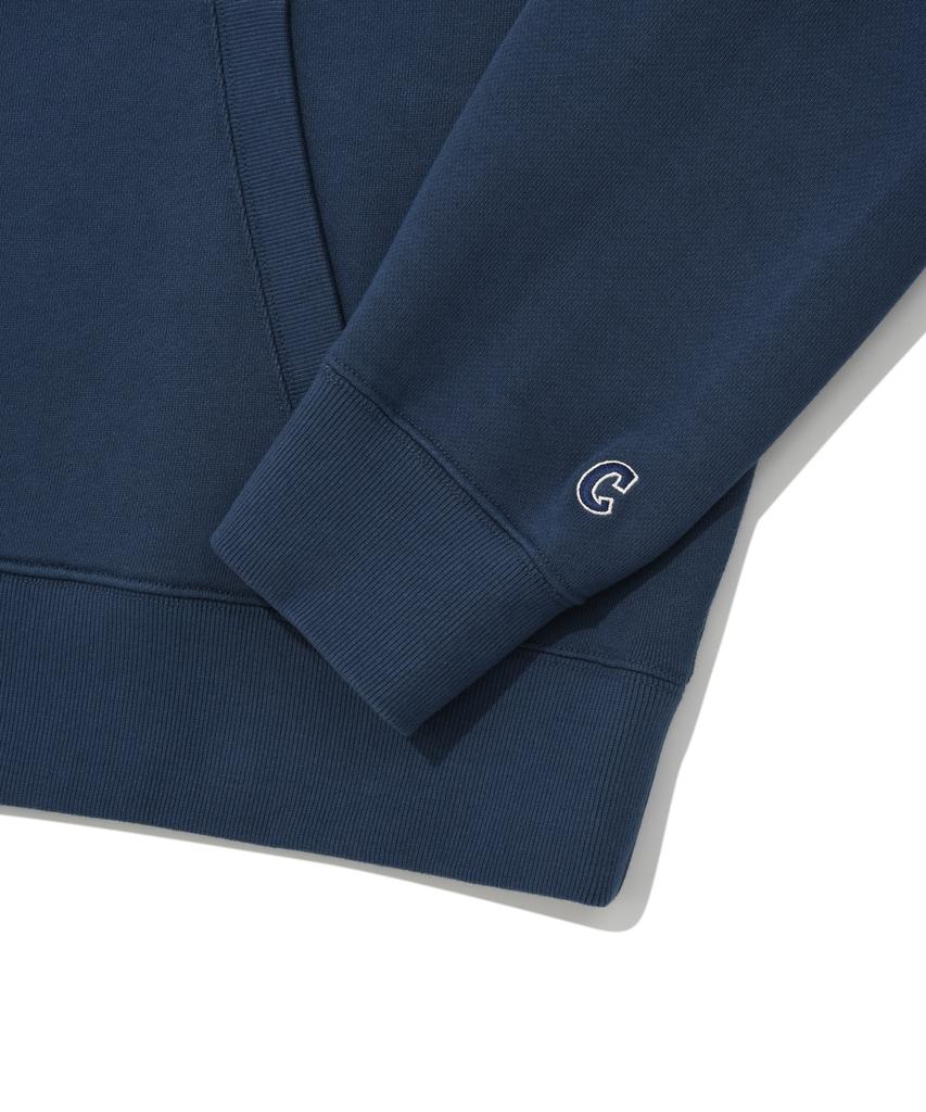 Oversized Small Authentic Logo Hoodie Dark Blue