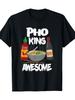 Lustiges Pho King Awesome Vietnamesisches Pho Grafik-T-Shirt für Herren - Schwarzes T-Shirt mit Rot