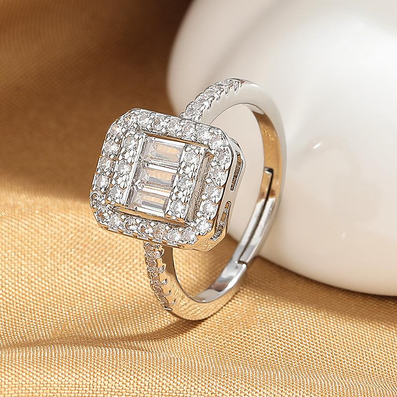 New 925 Sterling Silver Ring Sparkle AAA Zircon High Quality for Women Rings Wedding Fine Jewelry Accessories Party Gift