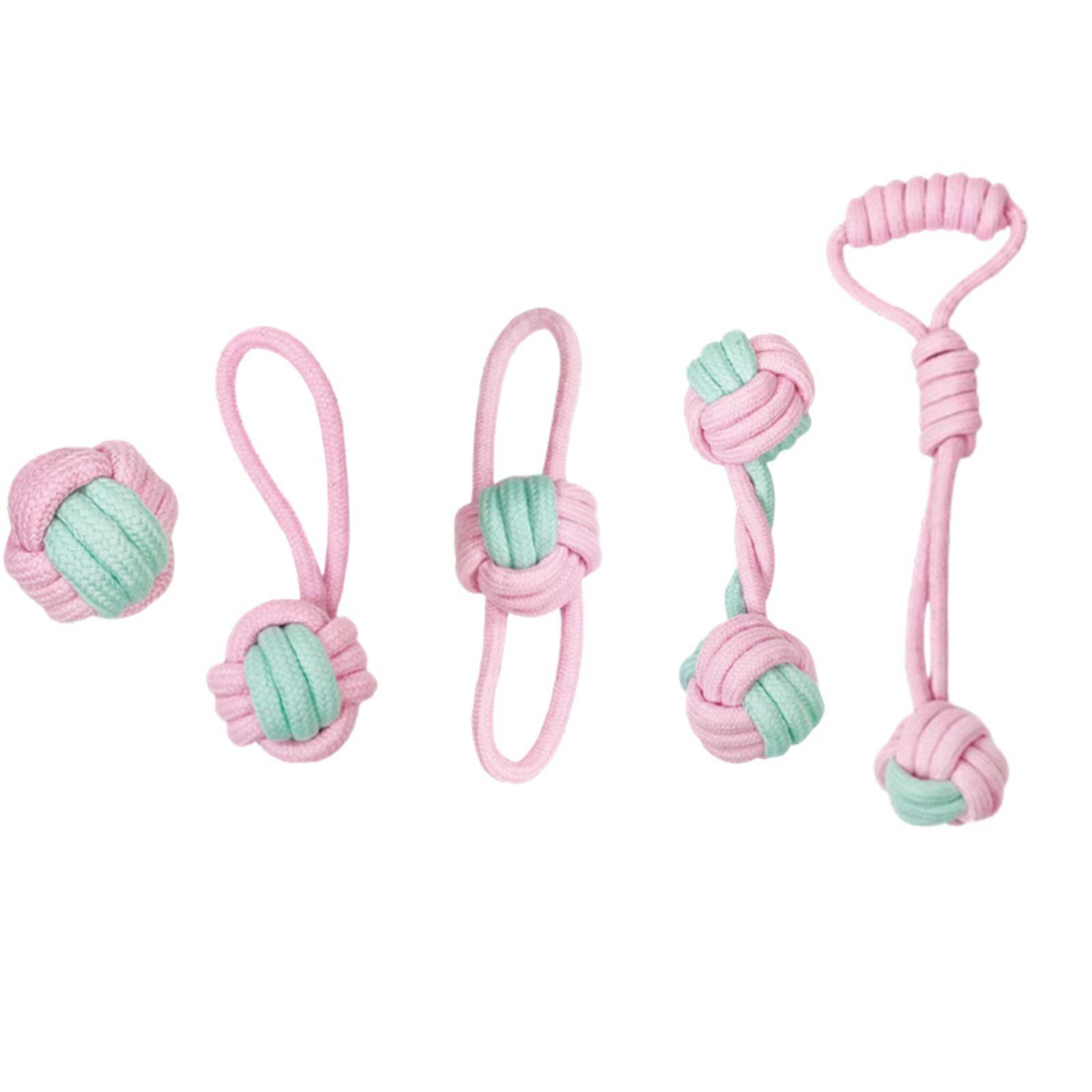 

Durable Dog Chew Toys Set of 5 Tough Rope Toys for Teeth Cleaning and Interactive Play Suitable for Small Medium Large Dogs One Size