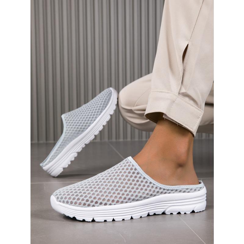 Herren Netz-Mules Sneaker Atmungsaktiv zum Hineinschlüpfen Leichtgewichtige Lässige Wanderschuhe