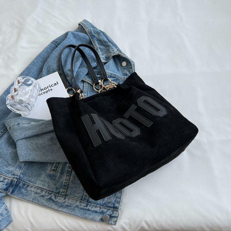 College Students Shoulder Canvas Bag Large Bag Women's Large Capacity 2025 New Summer Senior Sense Commuter Tote Bag