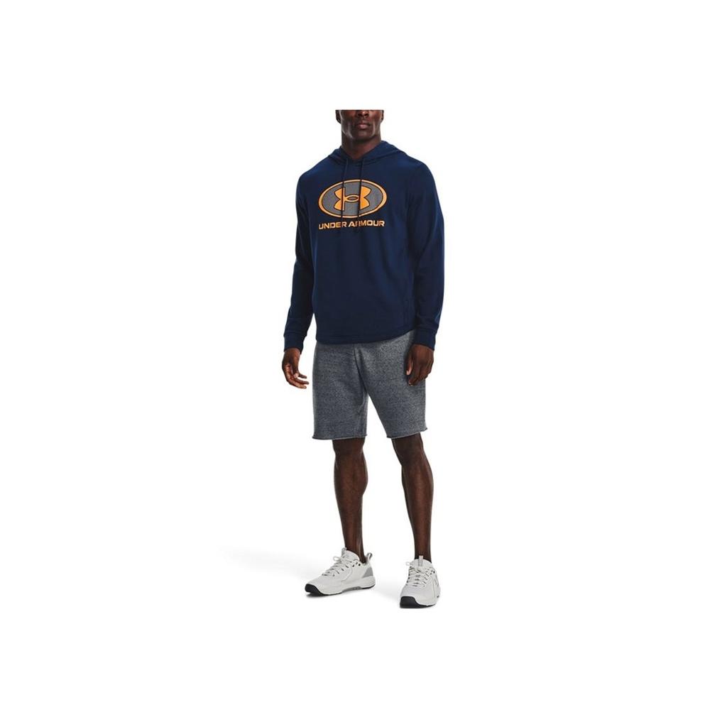 Under Armour Rival Front Large Logo Printed Hoodie Men Hoodies Blue 1369470-408