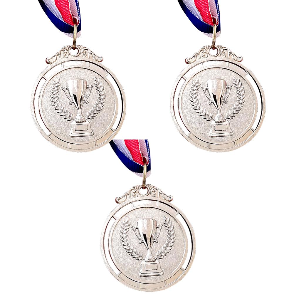 50-1PCS 2 Inches Gold Silver Bronze Award Medal with Neck Ribbon Gold Silver Bronze Prize Round for Competitions Party