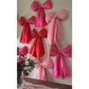 6 Piece Giant Valentine Bow DIY Kit for Wall Door Window Party Home Decor Includes Materials for Six Large Reusable Bows