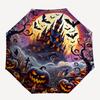1pc Halloween Castle Automatic Folding Umbrella, Sturdy And Durable Automatic Folding Umbrella with 8 Ribs, Convenient for Outdoor Use138