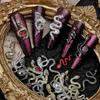 10 Stück Legierung Schlange Nail Art Charms Luxus 3D Schlangenschmuck Nagel Serpiente DIY Maniküre Salon 2025 Jahr der Schlange Dekoration