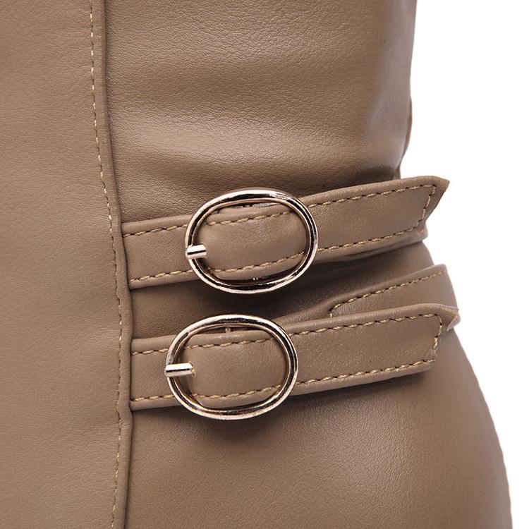 7/Högklackade damstövlar, enkla och eleganta, tjockklackade stövlar, nya höst- och vinterstövlar för dam