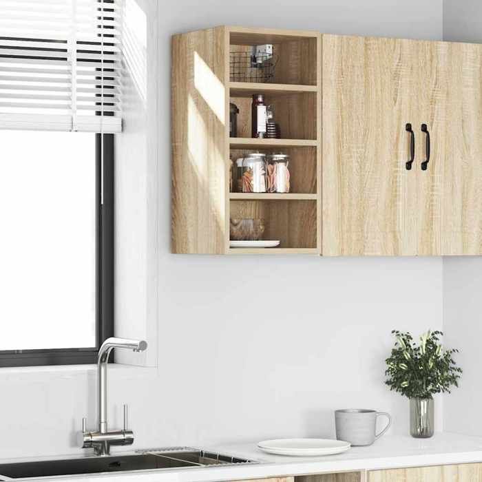 VidaXL Wall-mounted Cabinet "Riga" Sonoma Oak 30 X 29.5 X 60 Cm Engineered Wood 854168