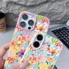 Artistic Full-Cover Gradient Floral Pattern Flexible Shockproof TPU Case for iPhone 17 Pro Max Air 16e 16 15 14 13