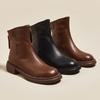 Ankle Boots for Women Winter Boots 2026 Autumn New Leather Retro Women's Boots Rear Zipper Casual Women's Shoes