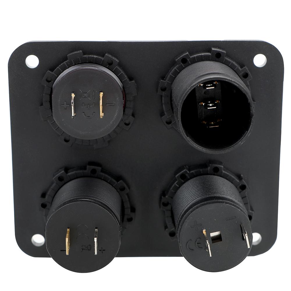 4 In 1 Car Charger Dual USB Charger for Boat Marine RV Truck Camper Vehicles 4.2A Voltmeter 12V ON-OFF Switch Interior Parts