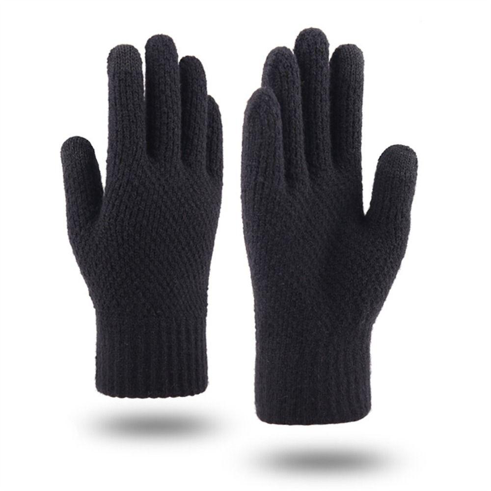 Thick Men Knitted Gloves Windproof Cold Proof Mittens Leisure Warm Gloves  for Outdoor Travel