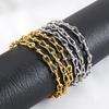 0.5M 1M 6mm 18K PVD Plated Stainless Steel Hollow Bow Chain for DIY Punk Bracelet Necklace Anklet Craft Jewelry Making Supplies