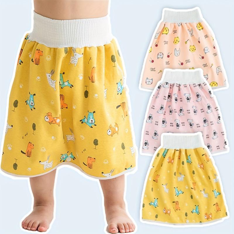 Reusable Baby Diaper Skirt 3pcs Cute Simple Multi-Color Leak-Proof Nappy Cover for Boys Girls Potty Training Essential Supplies