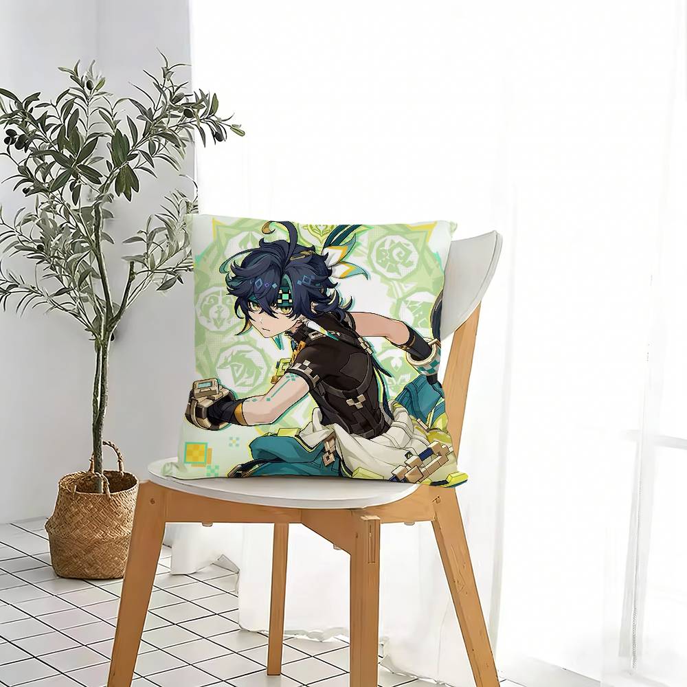 Kinich G-Genshin Impact Pillow Case Pattern Printed Pillowcase For Living Room Sofa Cushion Cover