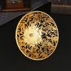 A metal fruit basket with handle, European style large food, snacks, candy storage tray, exquisite craft tableware.