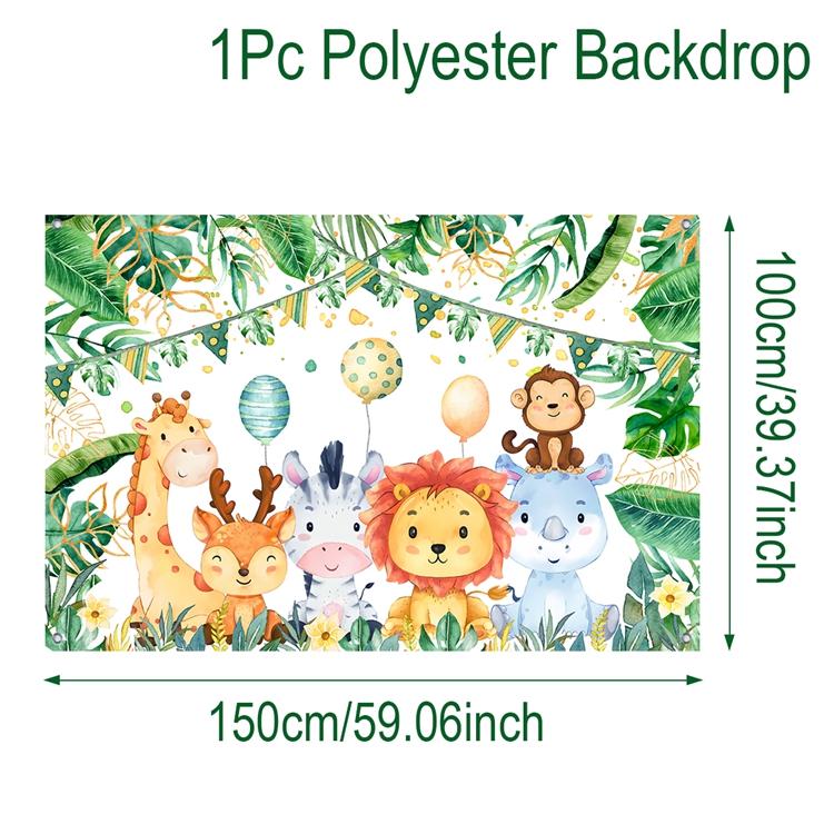 Jungle Animals Backdrop Jungle Party Decoation Wild One Safari Birthday Decorations Baby Shower Boy Gril Birthday Party Decor