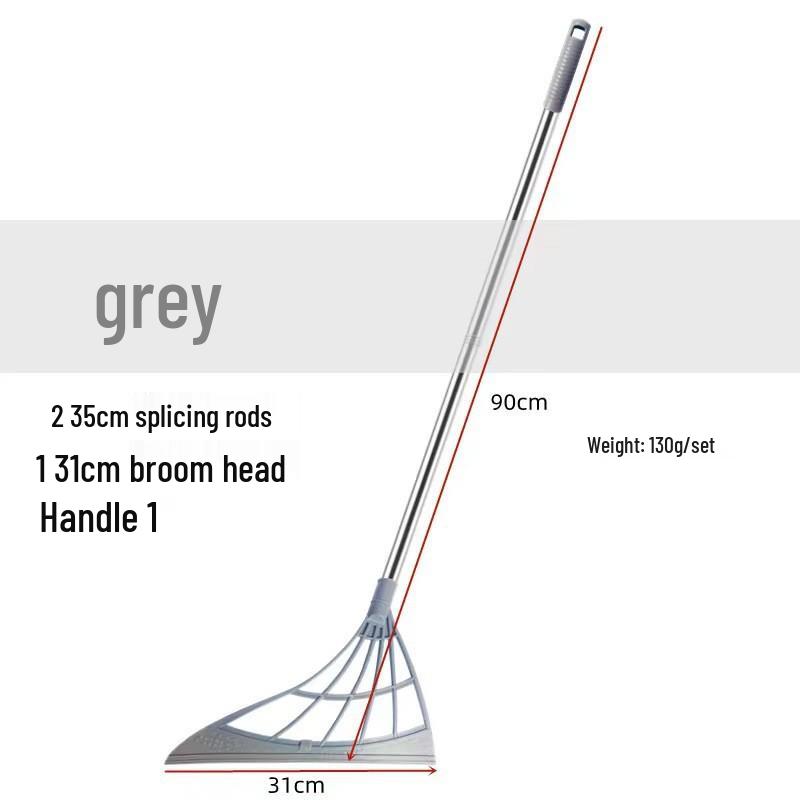 Black Magic Broom: Dual-Use Non-Stick Hair & Water Sweeping Scraper with Dustpan