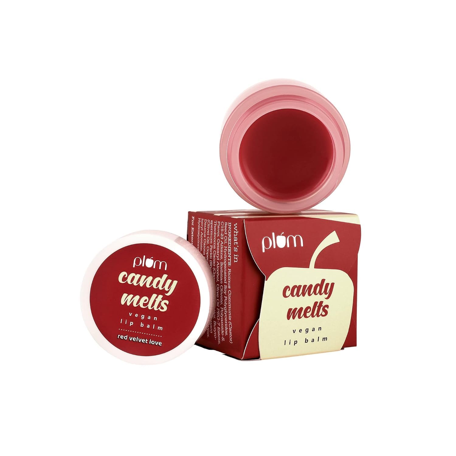 

Plum Кэнди Мелтс Веганский Бальзам для Губ Red Velvet Love 12г Интенсивное Увлажнение Натуральная Защита от УФ