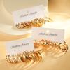 17 Pcs New Exaggerated Gold Color Pearl Earrings Sets Boho European And American Temperament Circle Earring Trendy Jewelry Gifts